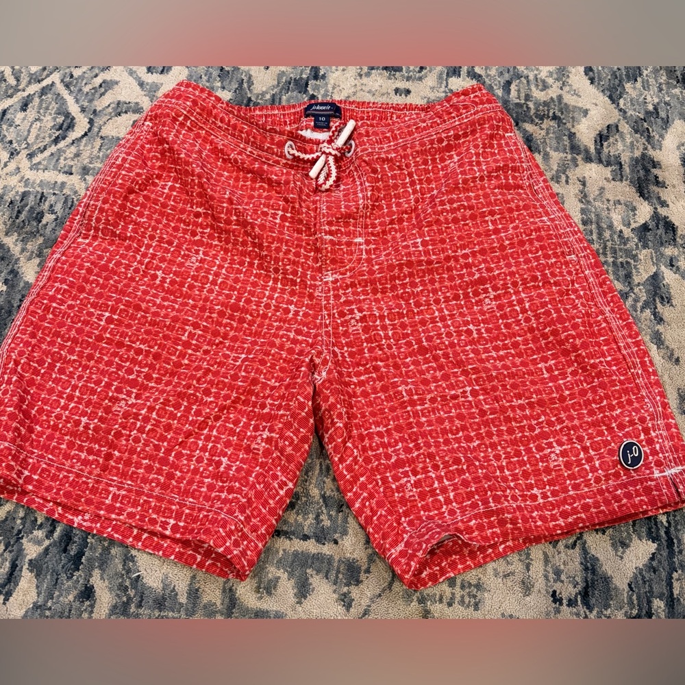 Johnnie-O Red Patterned boys Swim Trunks